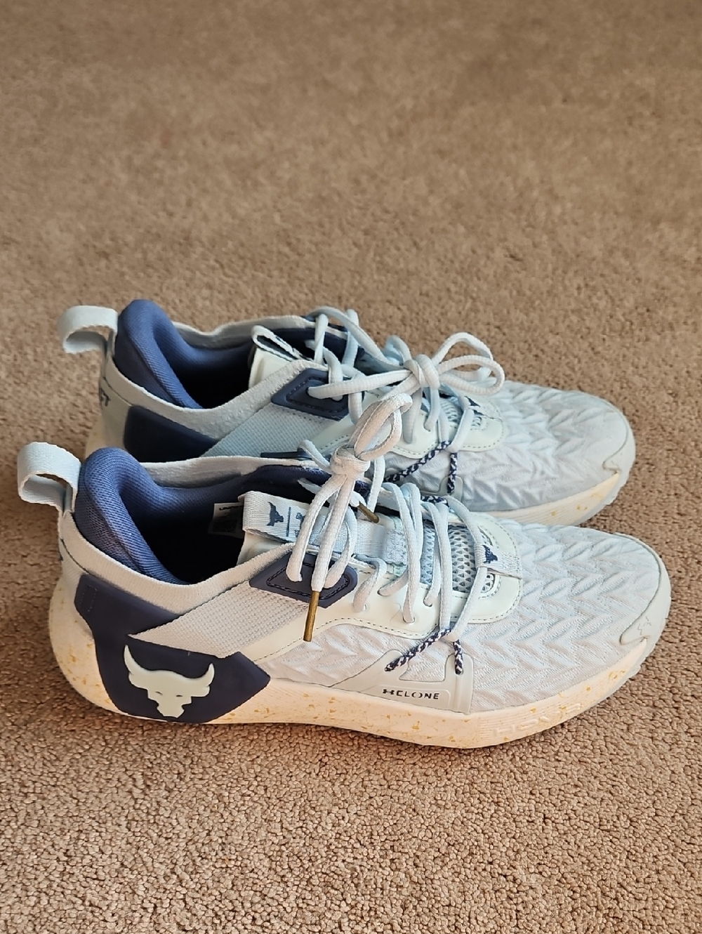 Under Armour Light Blue and Navy Project Rock Training Sneakers